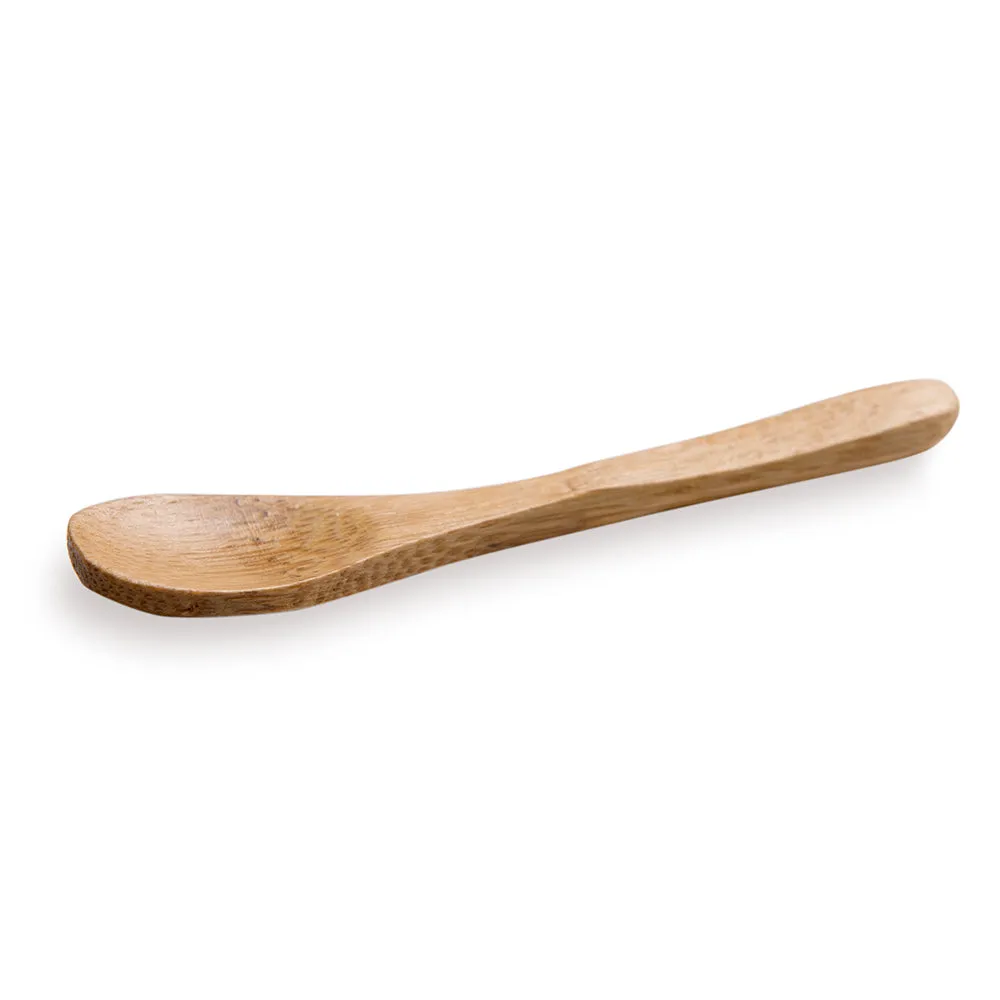 100 Indo 12 oz Square Natural Palm Leaf Bowls and 100 Natural Bamboo 3.5" Mini Spoons