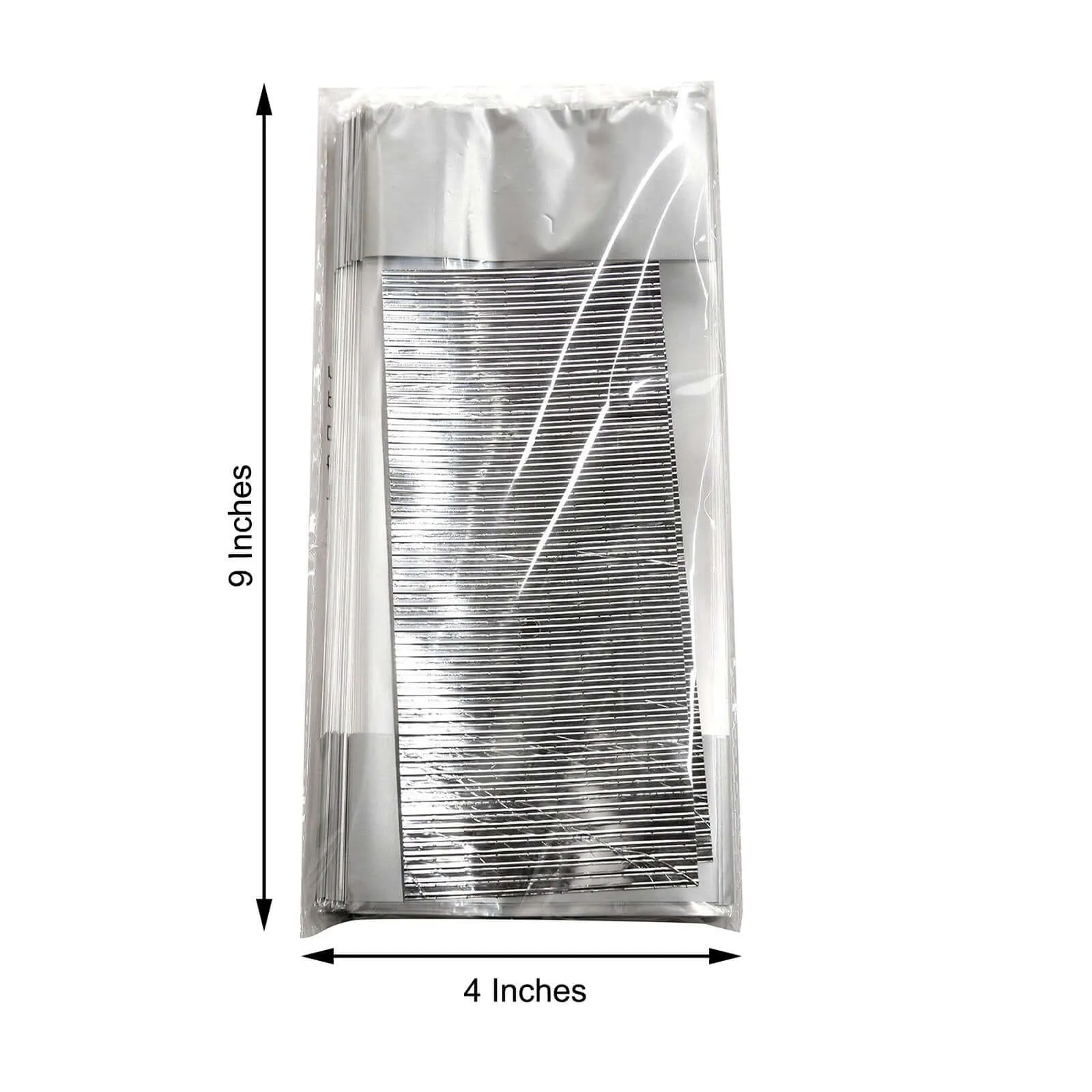 100 Pcs 4"x9" Clear Silver Gift Goodie Candy Treat Bags and Twist Ties
