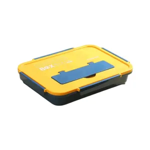 1400Ml 4 Compartments Plastic Food Lunch Box With Spoon And Fork Lid Yl-441 Blue
