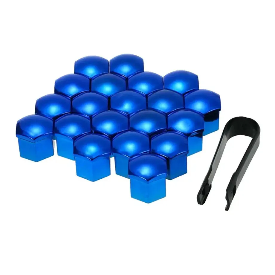 19mm - Plastic Wheel Nut Protective Covers (Blue)