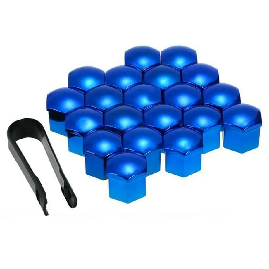 19mm - Plastic Wheel Nut Protective Covers (Blue)