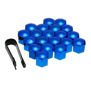 19mm - Plastic Wheel Nut Protective Covers (Blue)