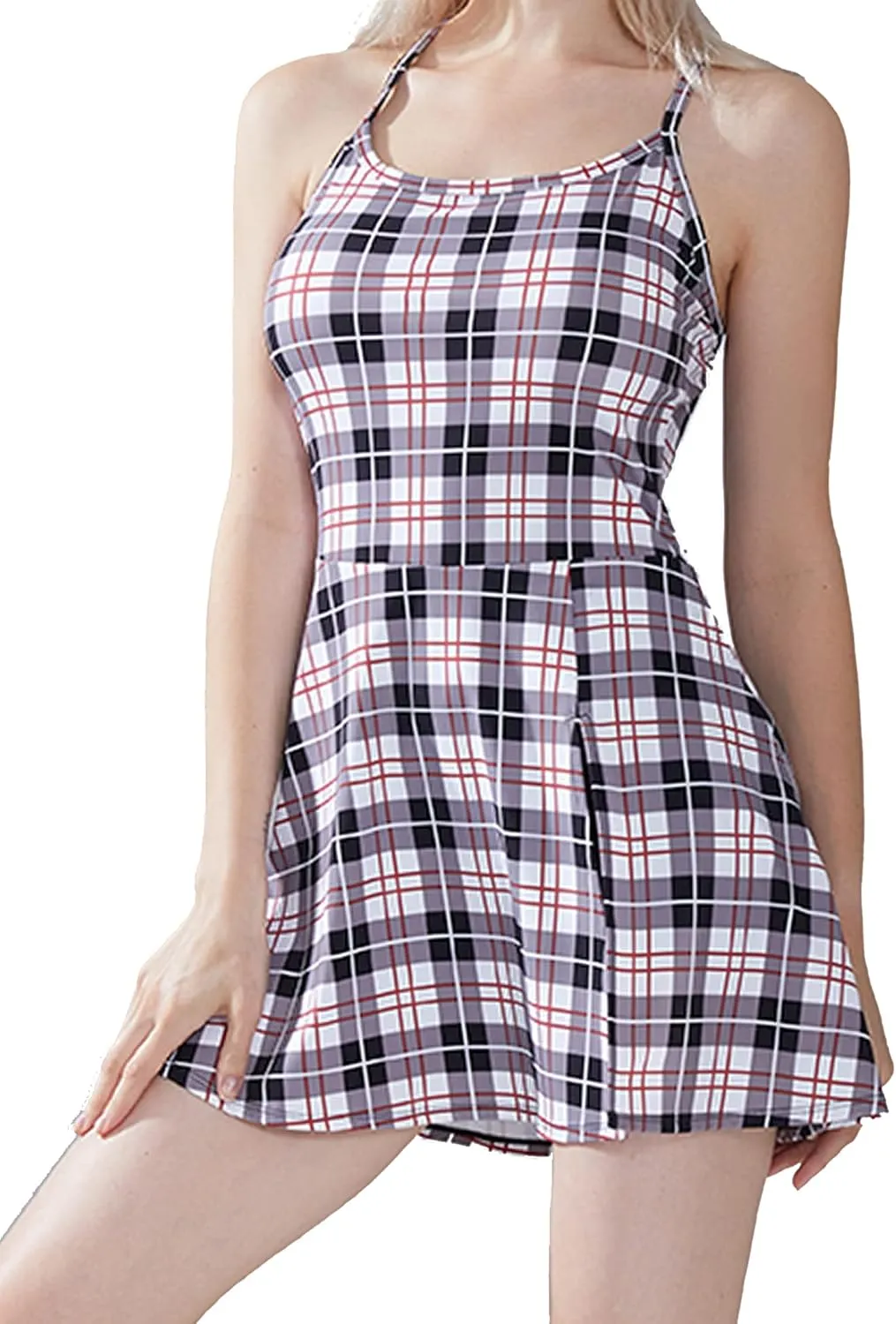 1a1a Womens Tennis Golf Dress with Shorts Pockets Sleeveless Workout Sports Athletic Dresses