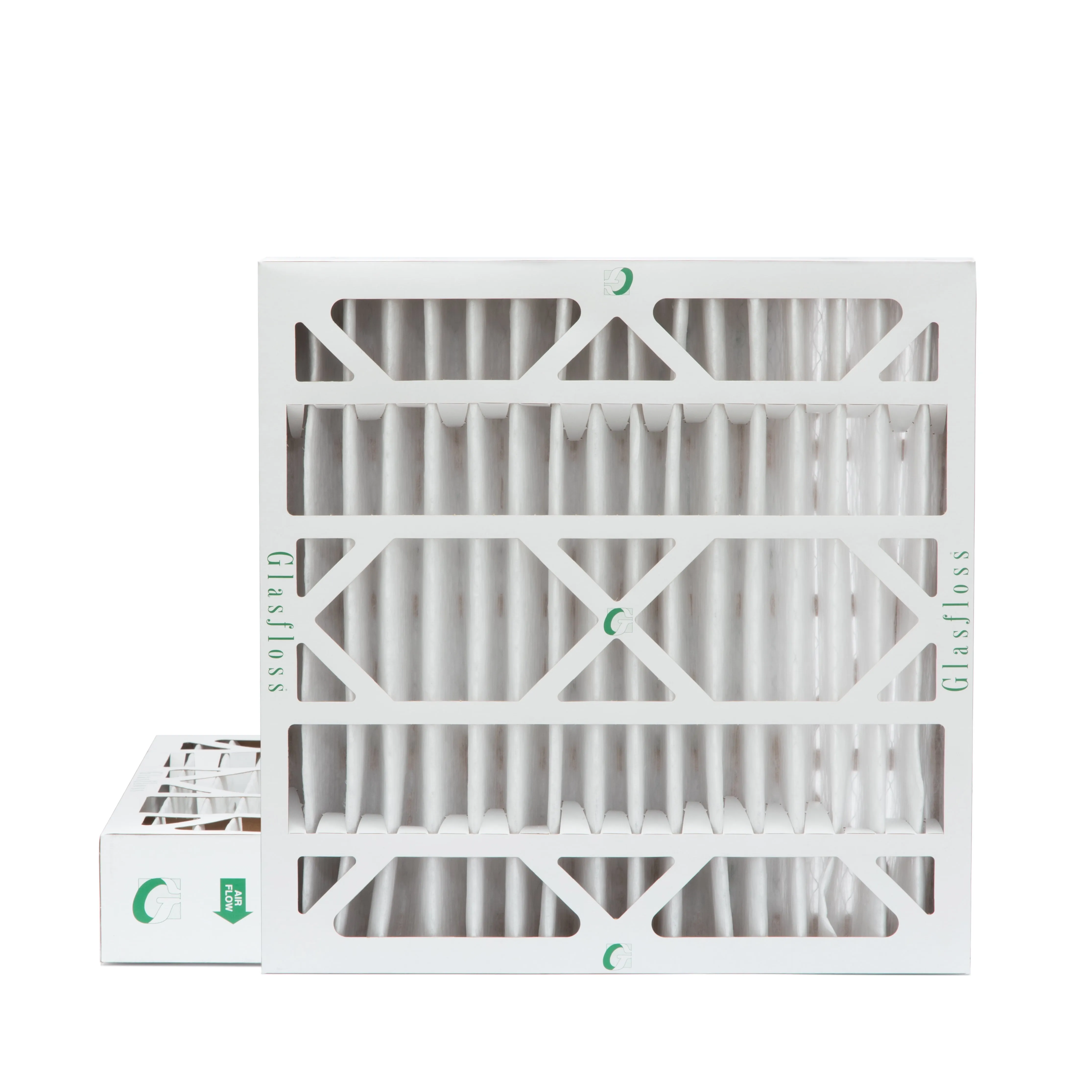2 Pack of 20x20x4 MERV 13 Pleated 4' Inch Air Filters by Glasfloss. Actual Size: 19-1/2 x 19-1/2 x 3-3/4