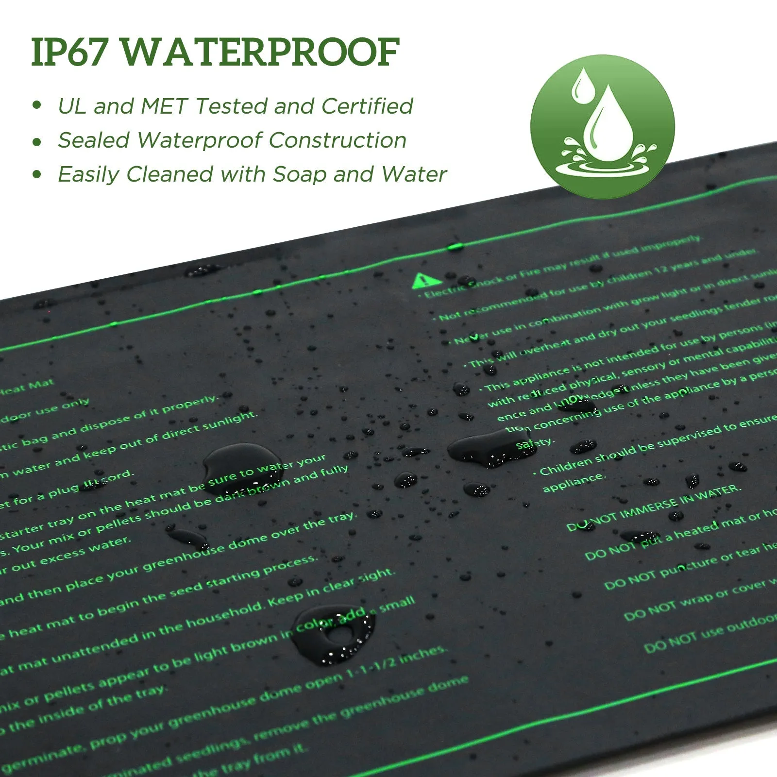 2 Pack Waterproof Seedling Heat Mat 10 x 20, UL & MET-Certified Heating Pad, Contains (2) Warming Mats