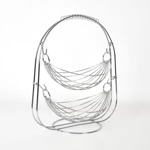 2 Tier Fruit Basket - Chrome Wire