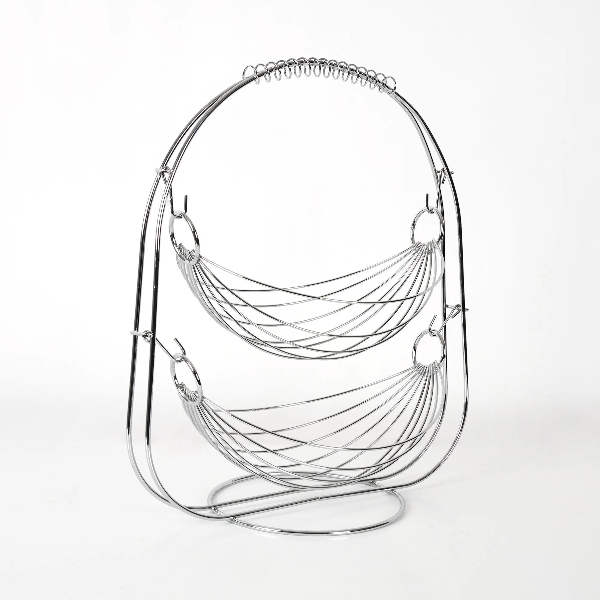2 Tier Fruit Basket - Chrome Wire