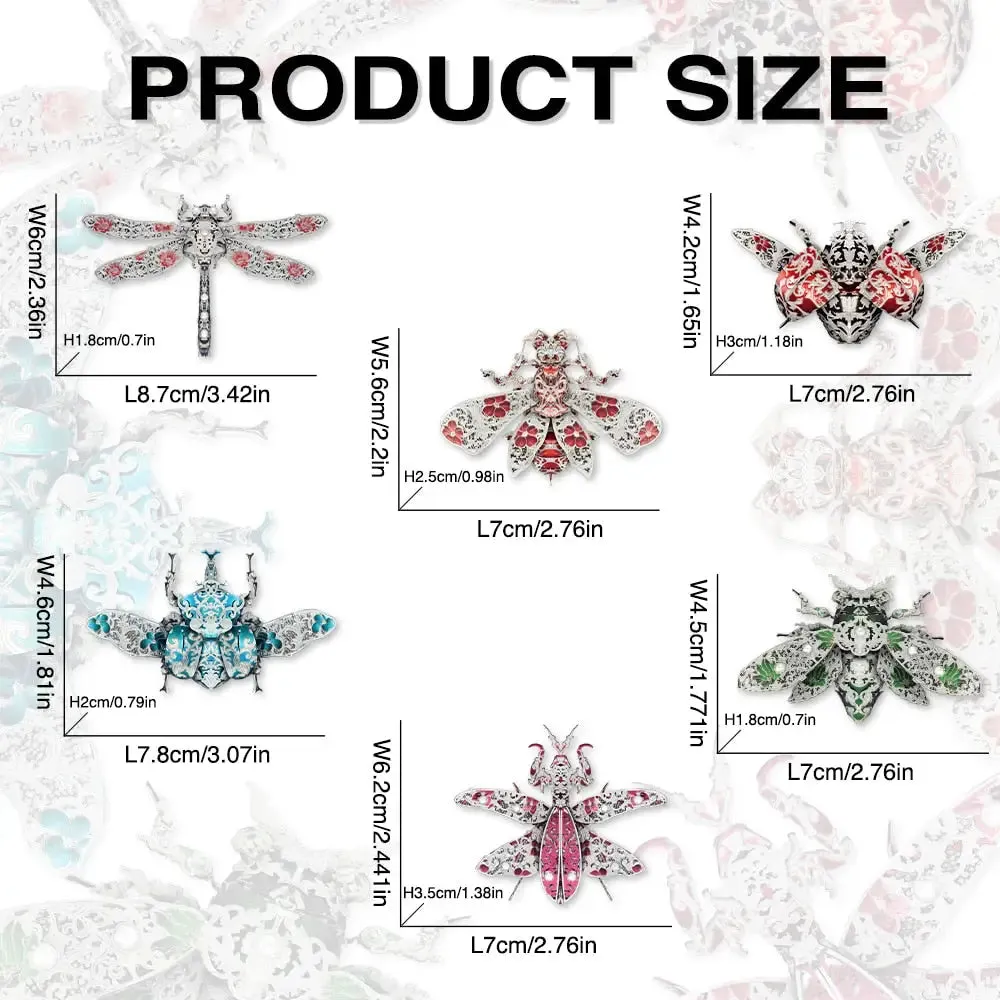 3d Metal Puzzle Insect Brooch Accessories Model Kits for Teens Diy Jigsaw Toys Brain Teaser