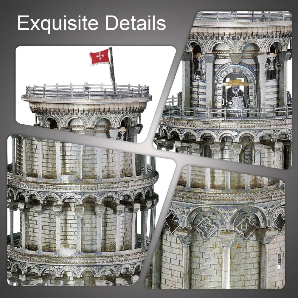 3d Metal Puzzle-leaning Tower of Pisa Model Building Kit Jigsaw Diy Toys for Adult