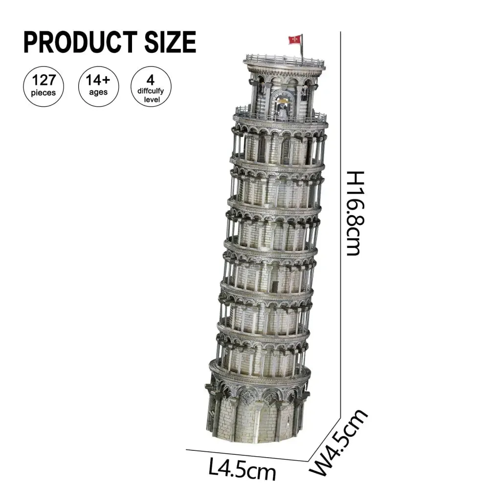 3d Metal Puzzle-leaning Tower of Pisa Model Building Kit Jigsaw Diy Toys for Adult
