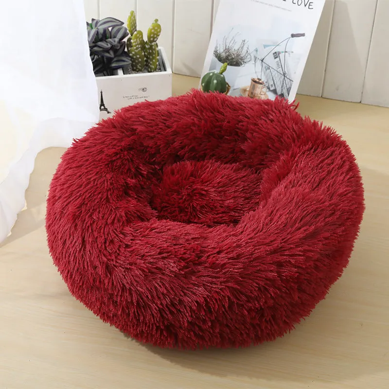 40*40cm round plush pet nest  nest warm pet products dog bed pet bed pet mat nest warm winter Christmas pet gift