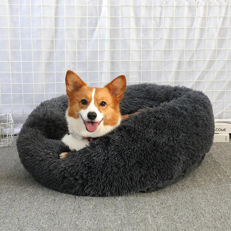 40*40cm round plush pet nest  nest warm pet products dog bed pet bed pet mat nest warm winter Christmas pet gift