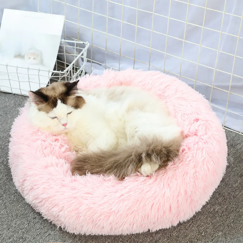 40*40cm round plush pet nest  nest warm pet products dog bed pet bed pet mat nest warm winter Christmas pet gift