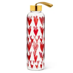 Abbott Glass Water Bottle 18oz Hearts (Ì)