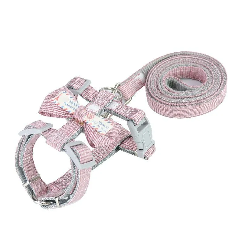 Adjustable Anti Breakaway Cat Leash With Bow Knot