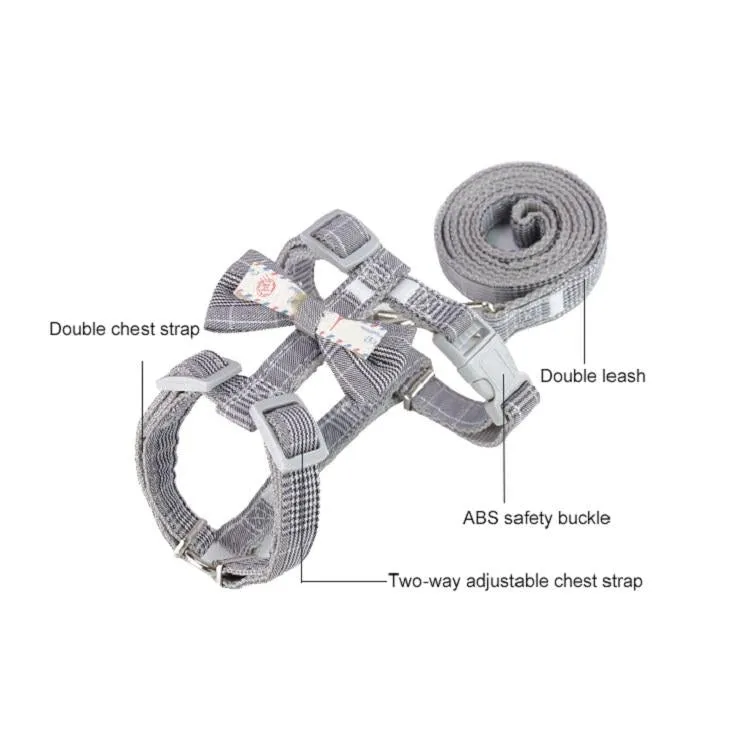 Adjustable Anti Breakaway Cat Leash With Bow Knot