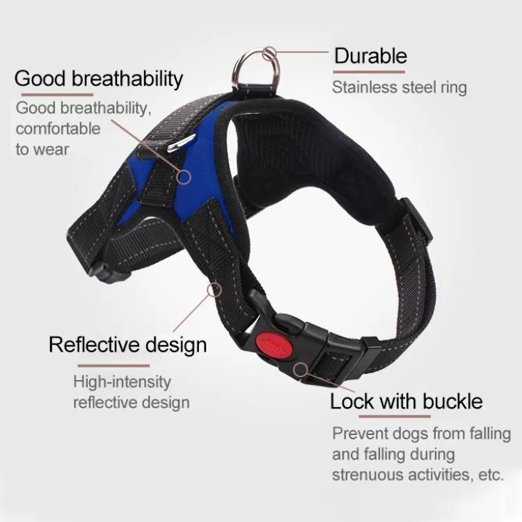 Adjustable Chest Strap For Dogs Size L Black