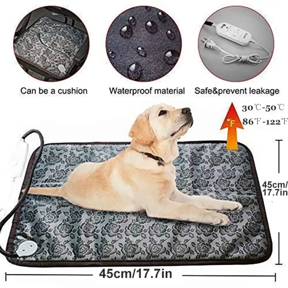 Adjustable Electric Warm Power-off Protection Waterproof Bite-resistant Heating Mat for Dogs & Cats
