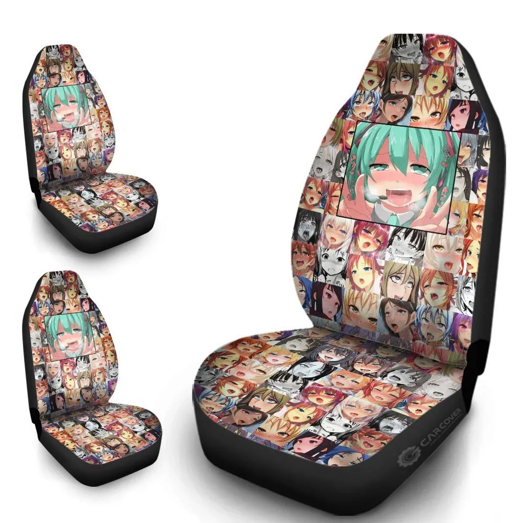 Ahegao Miku Car Seat Covers Custom Car Interior Accessories