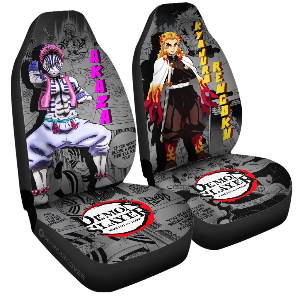 Akaza And Rengoku Car Seat Covers Custom Demon Slayer Anime Mix Mangas