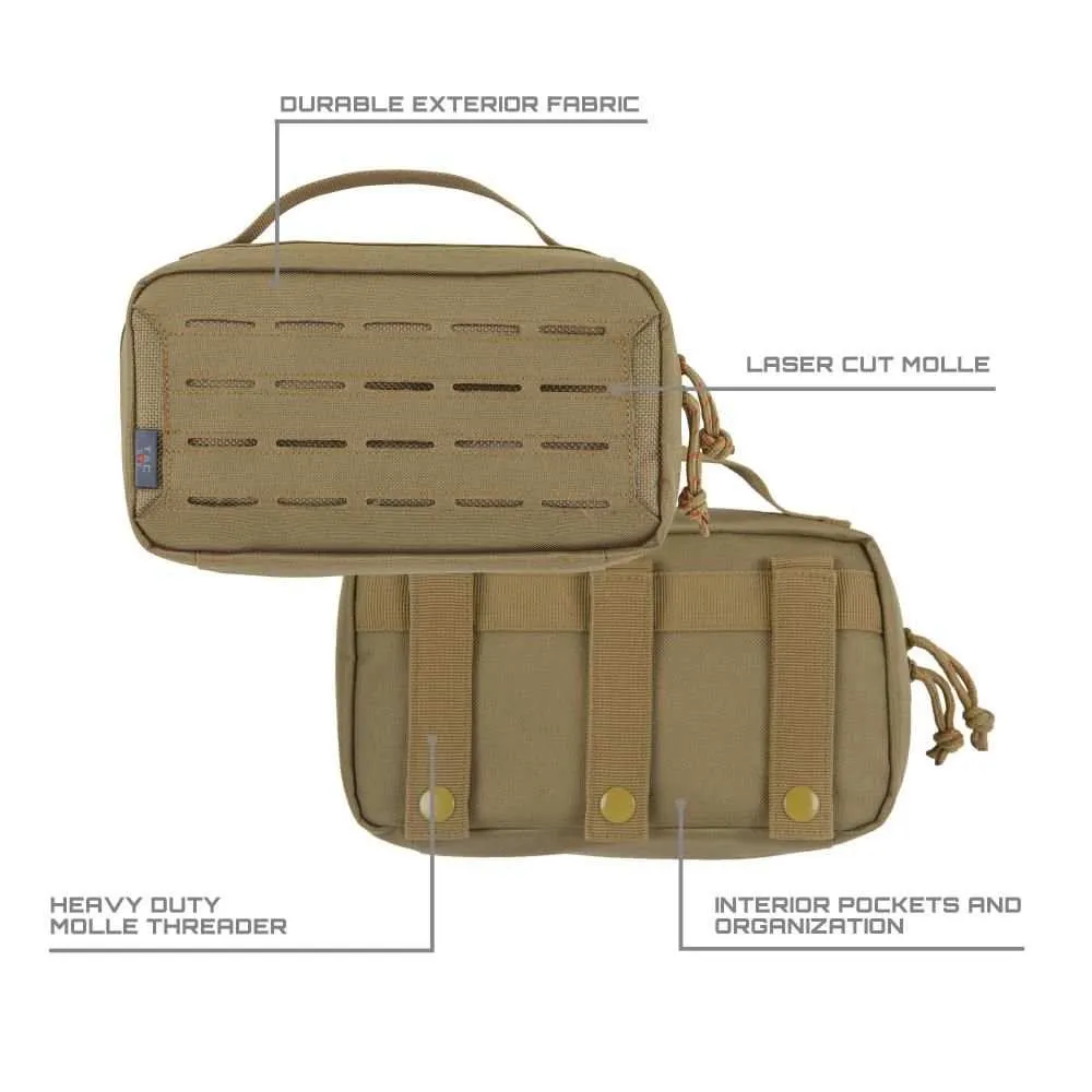 Allen Tac-Six Contingent Tactical Accessory Pouch, 9"L x 5"W, Coyote