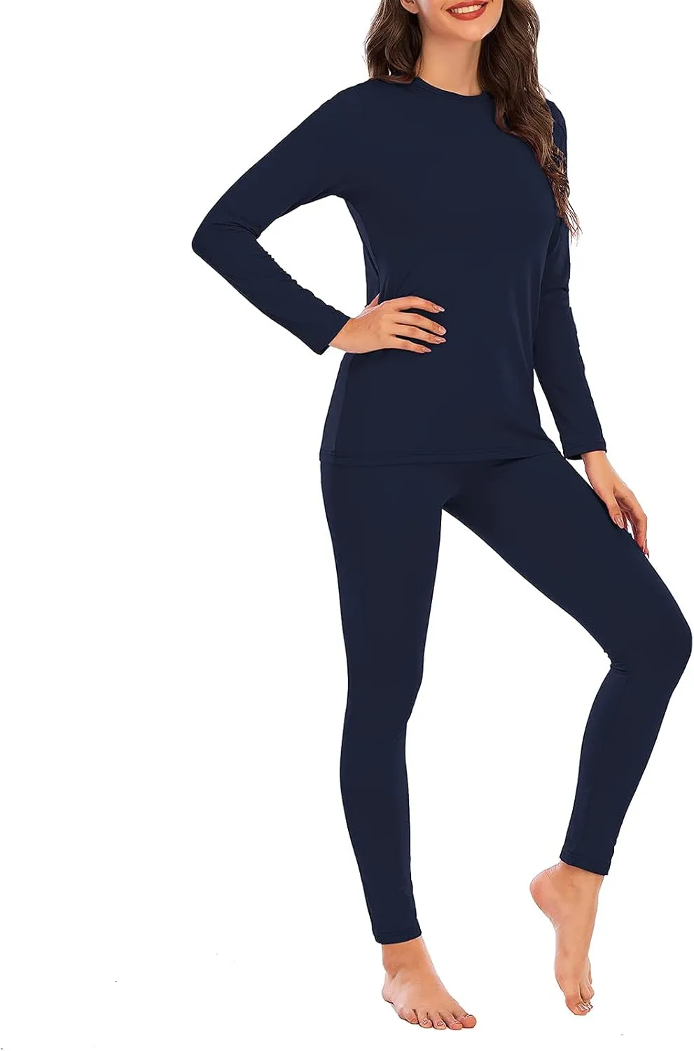 American Trends Womens Thermal Underwear Set Long Johns Base Layer Fleece Lined Top and Bottom Thermals Sets Loungewear