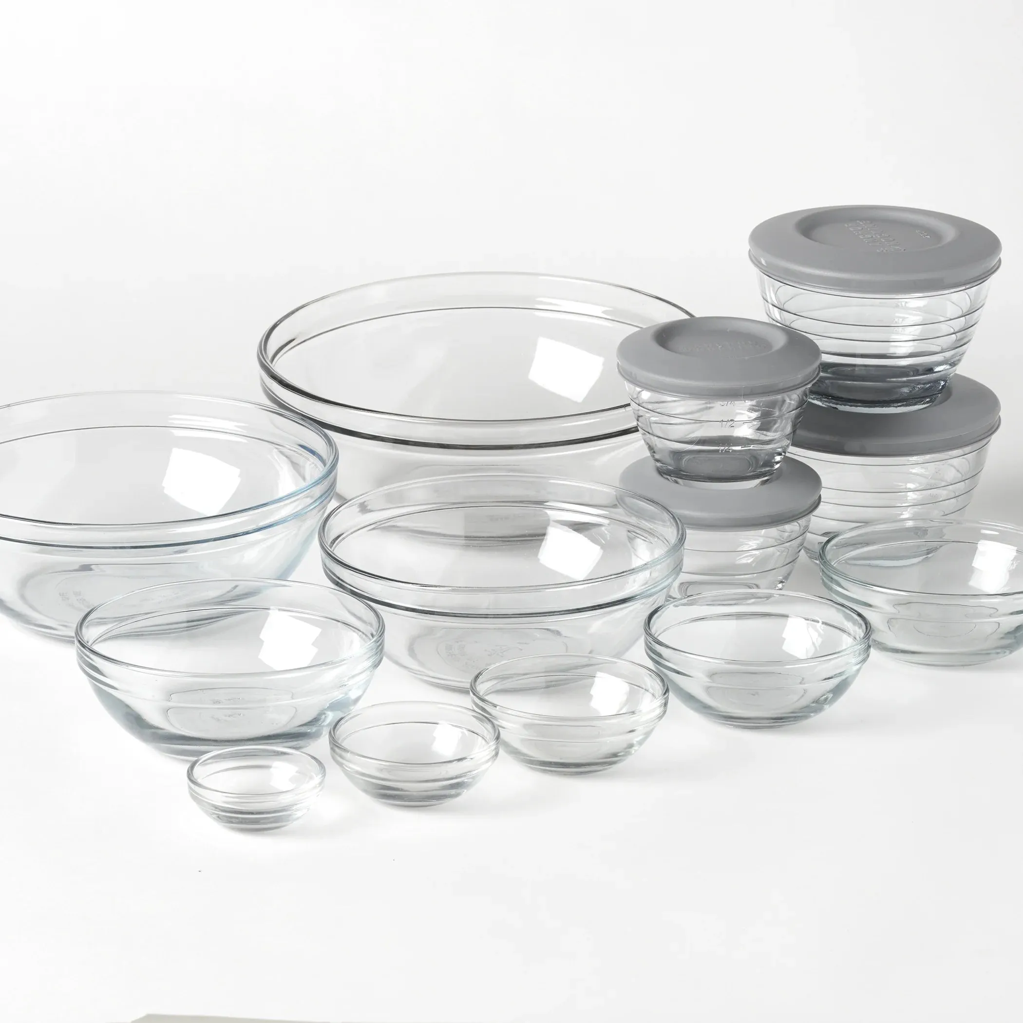 Anchor Hocking Glass Mixing Bowl & Prep Bowl Set with Lids, 17 Piece Set