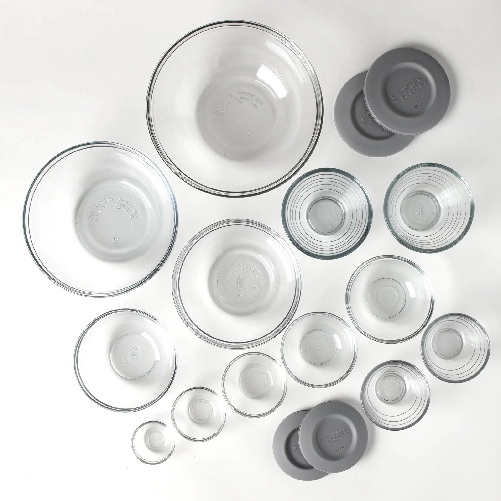 Anchor Hocking Glass Mixing Bowl & Prep Bowl Set with Lids, 17 Piece Set