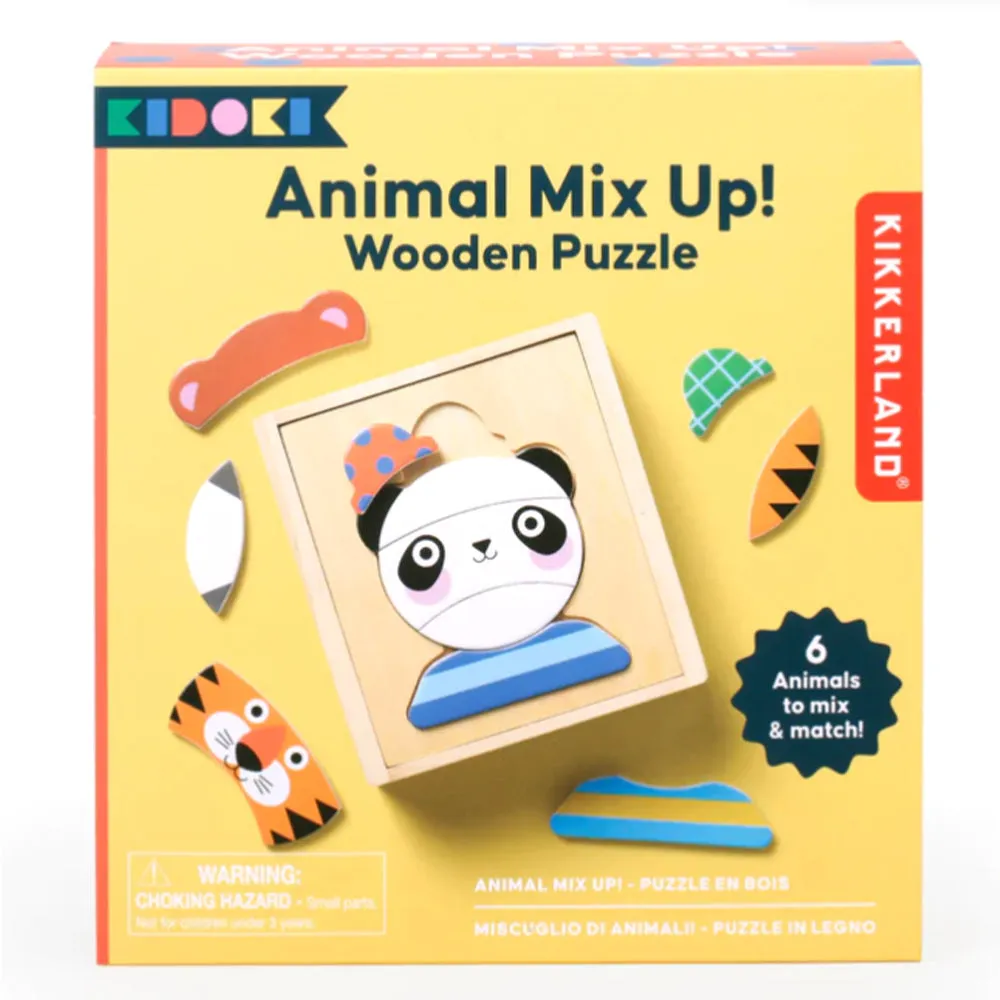 Animal MixUp Wooden Puzzle - Kikkerland