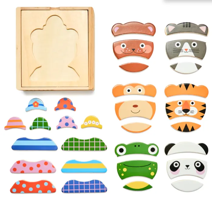 Animal MixUp Wooden Puzzle - Kikkerland
