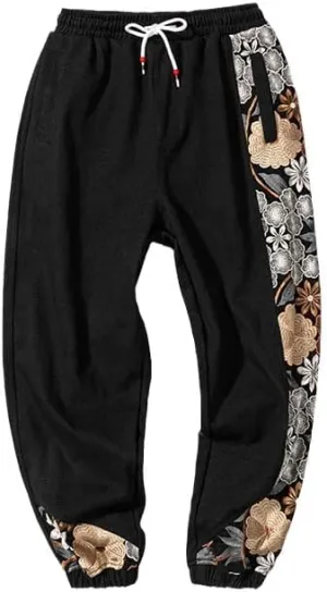 Aoleaky Spring Autumn Embroidery Patchwork Harem Trousers, Casual Pants, Harajuku Joggers