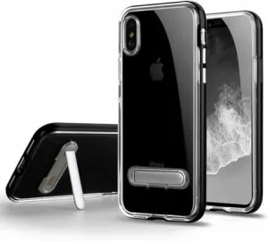 Apple iPhone XS Gel Case With Stand - Clear/Black