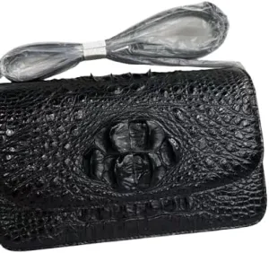 Authentic Real Crocodile Skin Women Small Saddle Bag Lady Purse Genuine Alligator Leather Female Single Cross Shoulder Bag