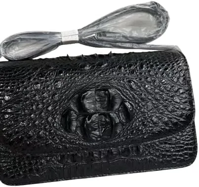 Authentic Real Crocodile Skin Women Small Saddle Bag Lady Purse Genuine Alligator Leather Female Single Cross Shoulder Bag