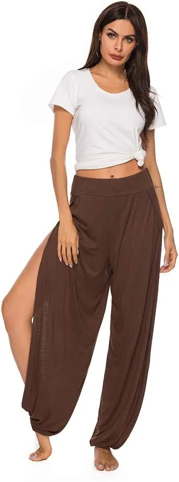 AvaCostume High Slit Harem Pants Women Hippie Harem Pants Trousers