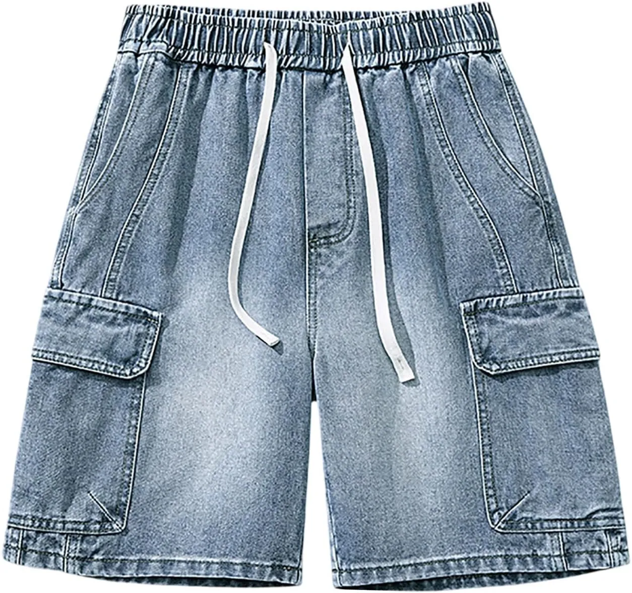 Baggy Jean Shorts for Men Jorts Casual Loose Fit Long Denim Shorts Wide Leg Y2K Hip Hop Trendy Outfits