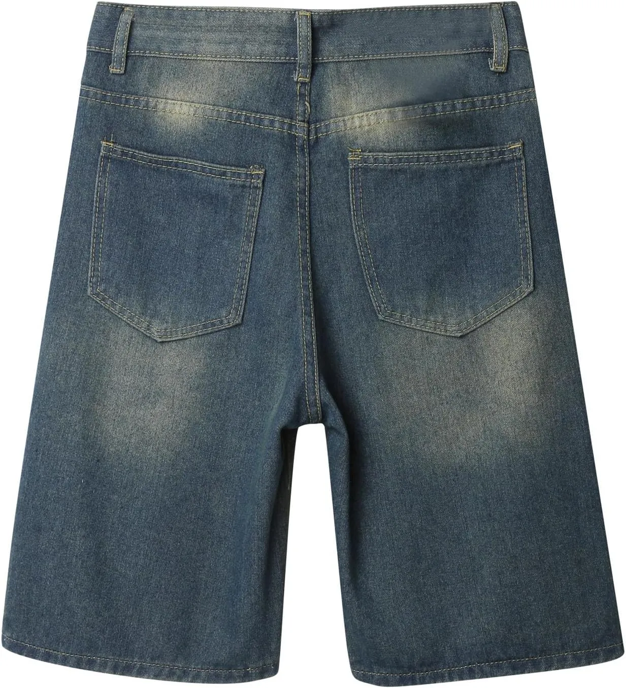 Baggy Jean Shorts for Men Jorts Casual Loose Fit Long Denim Shorts Wide Leg Y2K Hip Hop Trendy Outfits