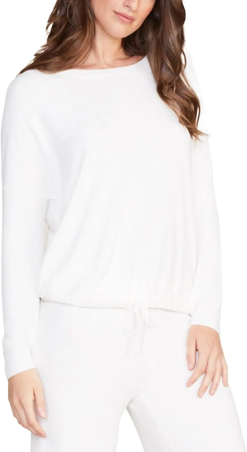 Barefoot Dreams CozyChic Ultra Lite Slouchy Pullover for Women, Ultra Soft Long Sleeve, Crew Neck Pullover