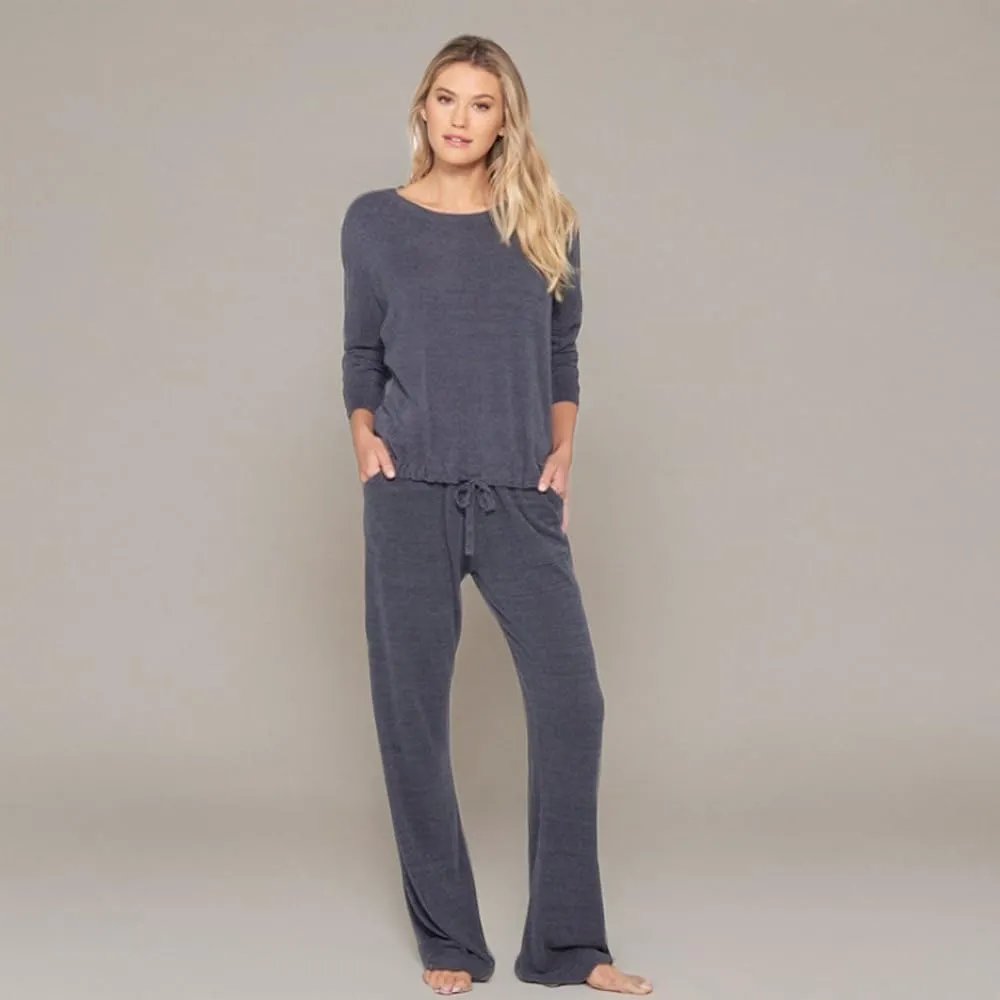 Barefoot Dreams CozyChic Ultra Lite Slouchy Pullover for Women, Ultra Soft Long Sleeve, Crew Neck Pullover