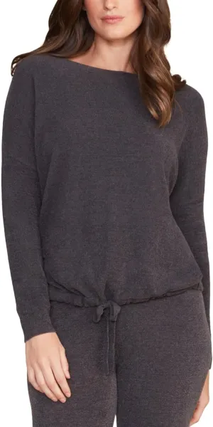 Barefoot Dreams CozyChic Ultra Lite Slouchy Pullover for Women, Ultra Soft Long Sleeve, Crew Neck Pullover