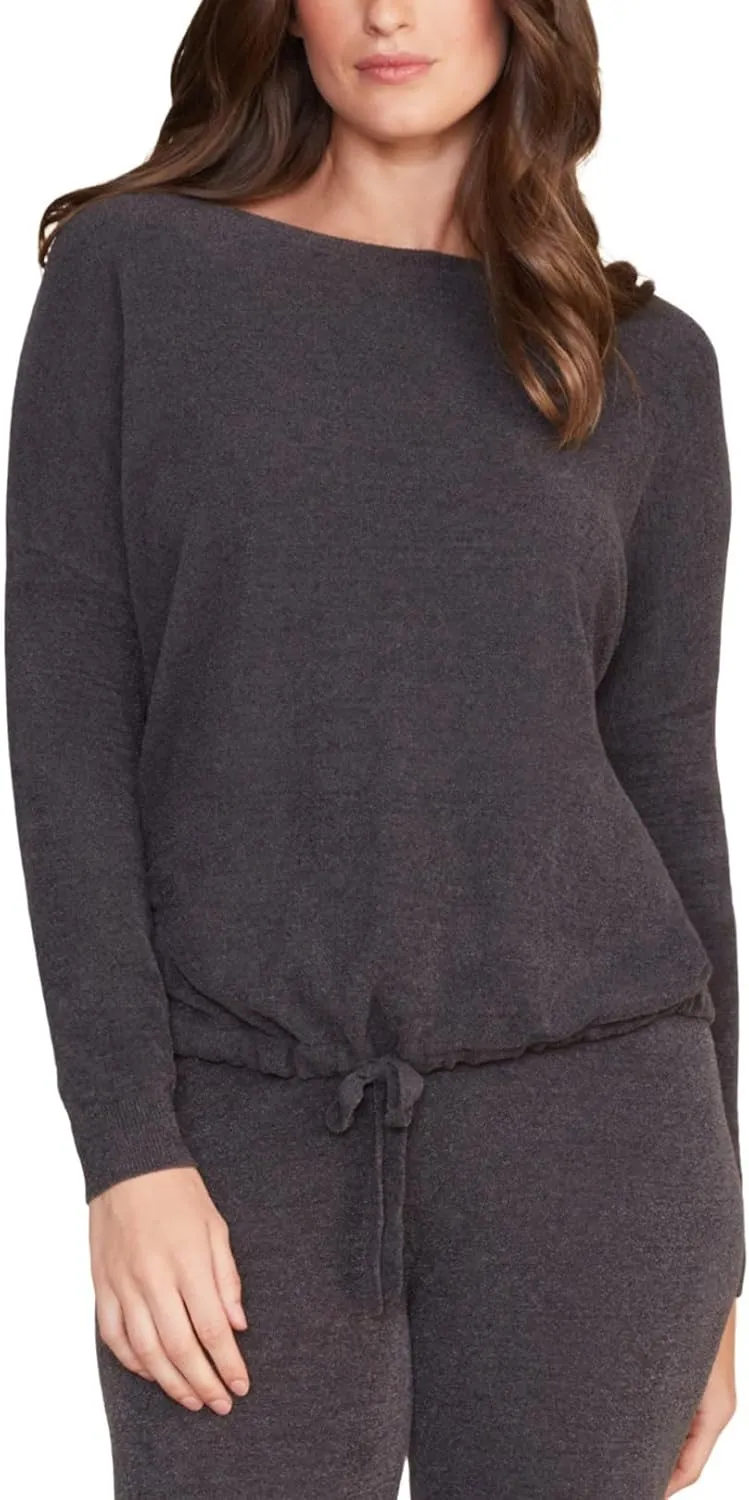 Barefoot Dreams CozyChic Ultra Lite Slouchy Pullover for Women, Ultra Soft Long Sleeve, Crew Neck Pullover