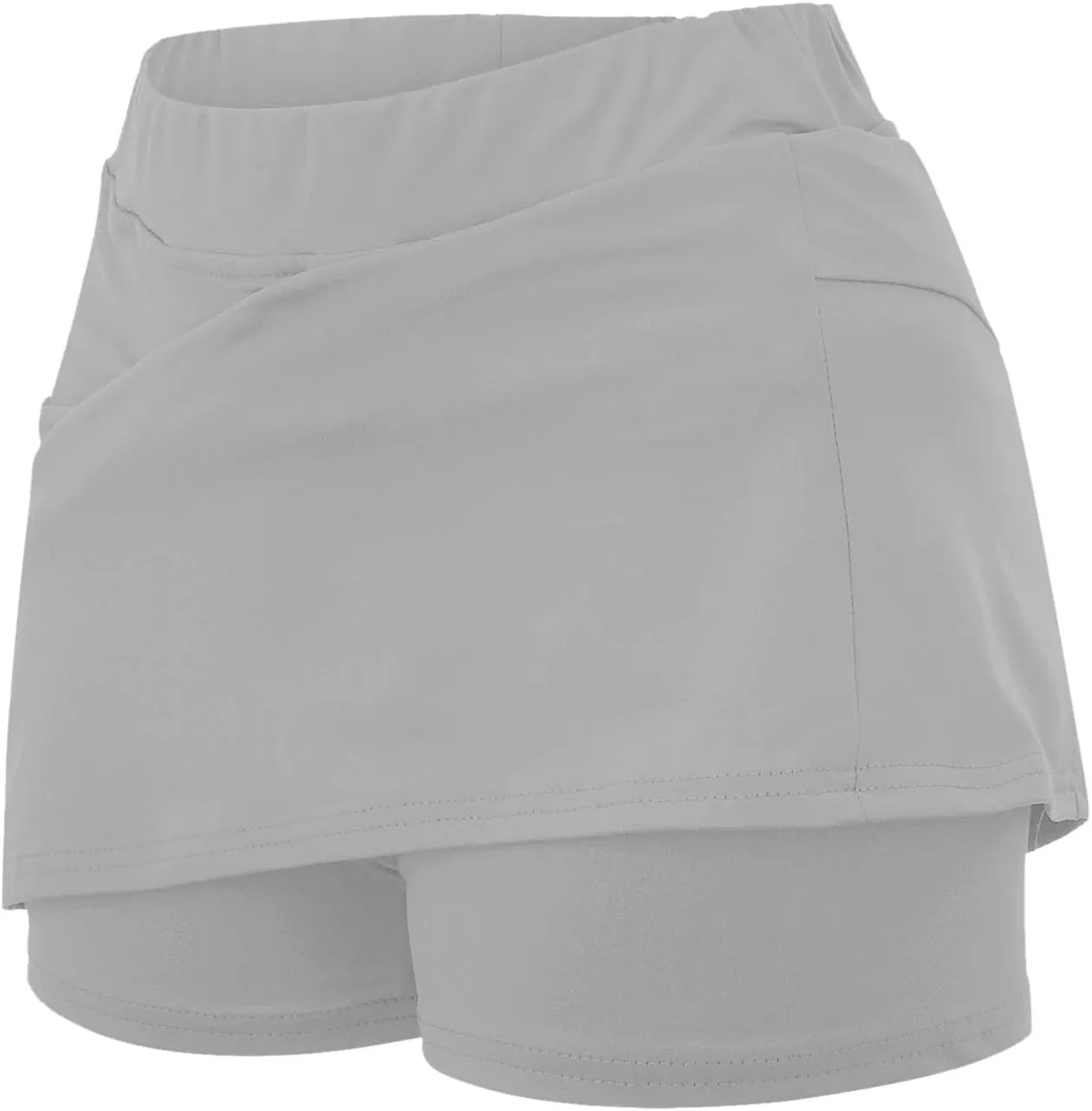 Black Mini Skirt with Shorts High Waisted Womens Skorts with Pockets Tummy Control Plus Size Athletic Sports Skirt