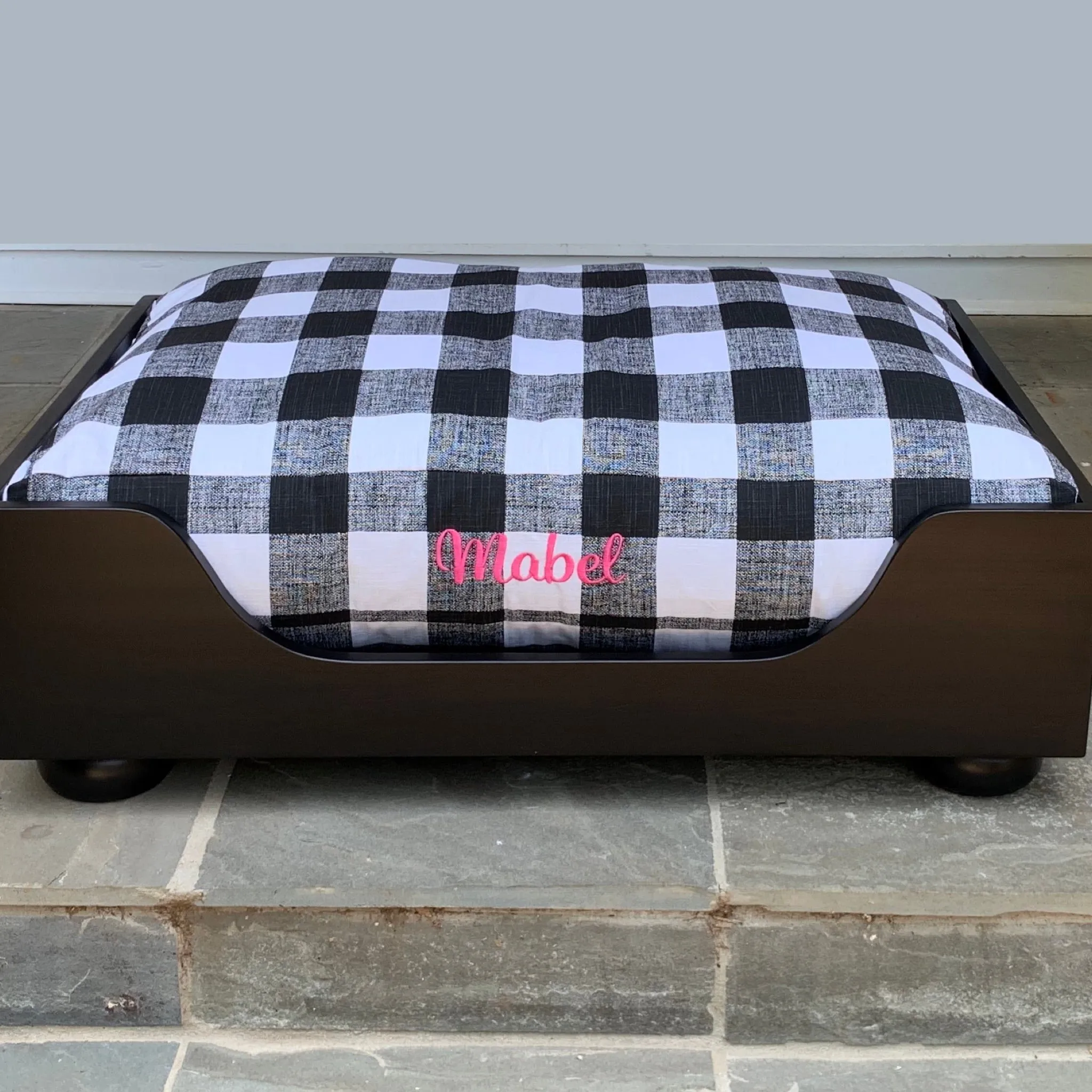 Buffalo Plaid Dog Beds and Replacement Duvet Covers with Personalization