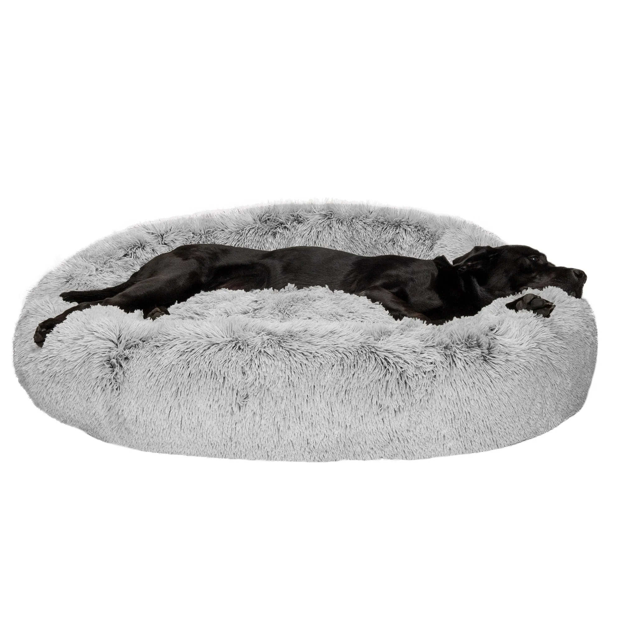Calming Cuddler Long Fur Donut Dog Bed