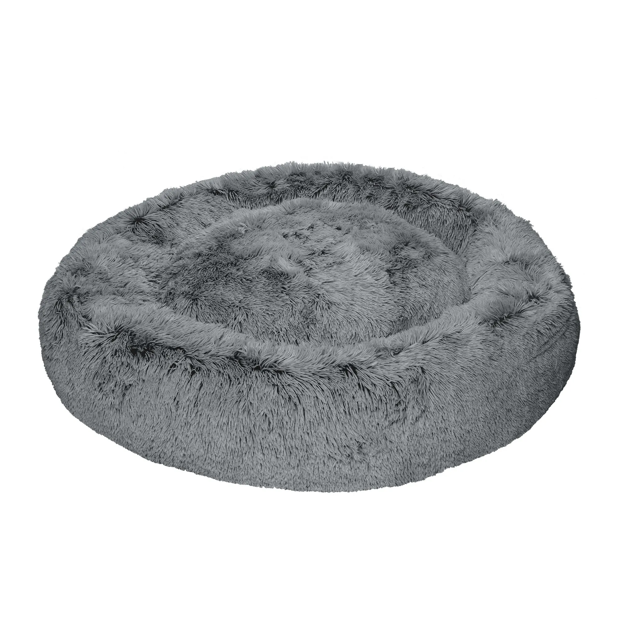 Calming Cuddler Long Fur Donut Dog Bed