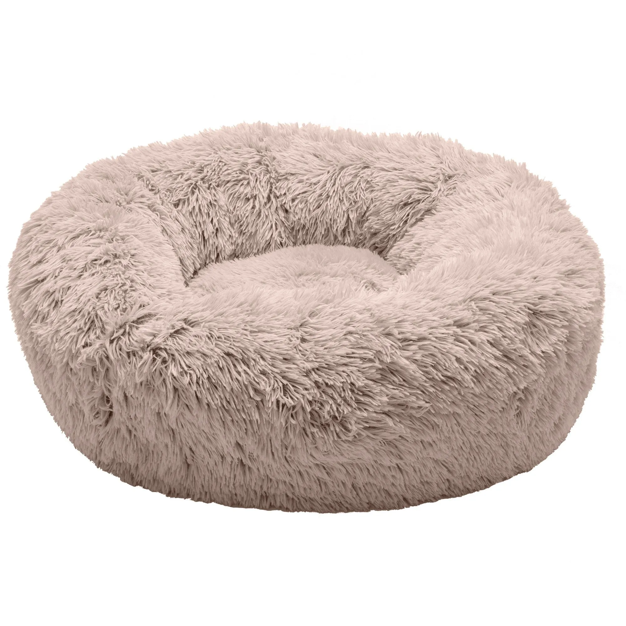 Calming Cuddler Long Fur Donut Dog Bed