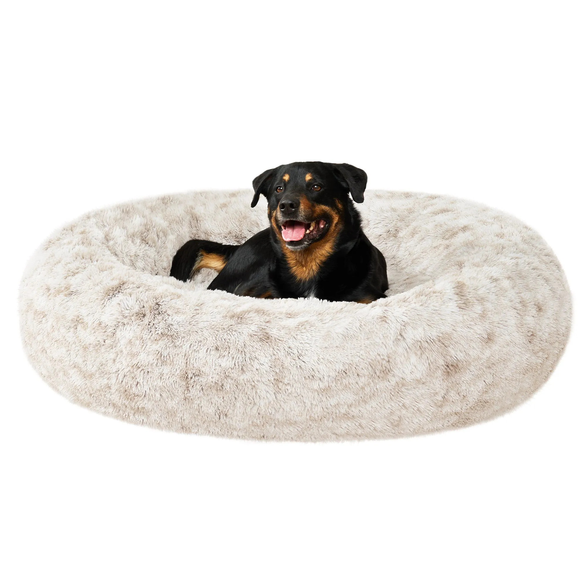 Calming Cuddler Long Fur Donut Dog Bed