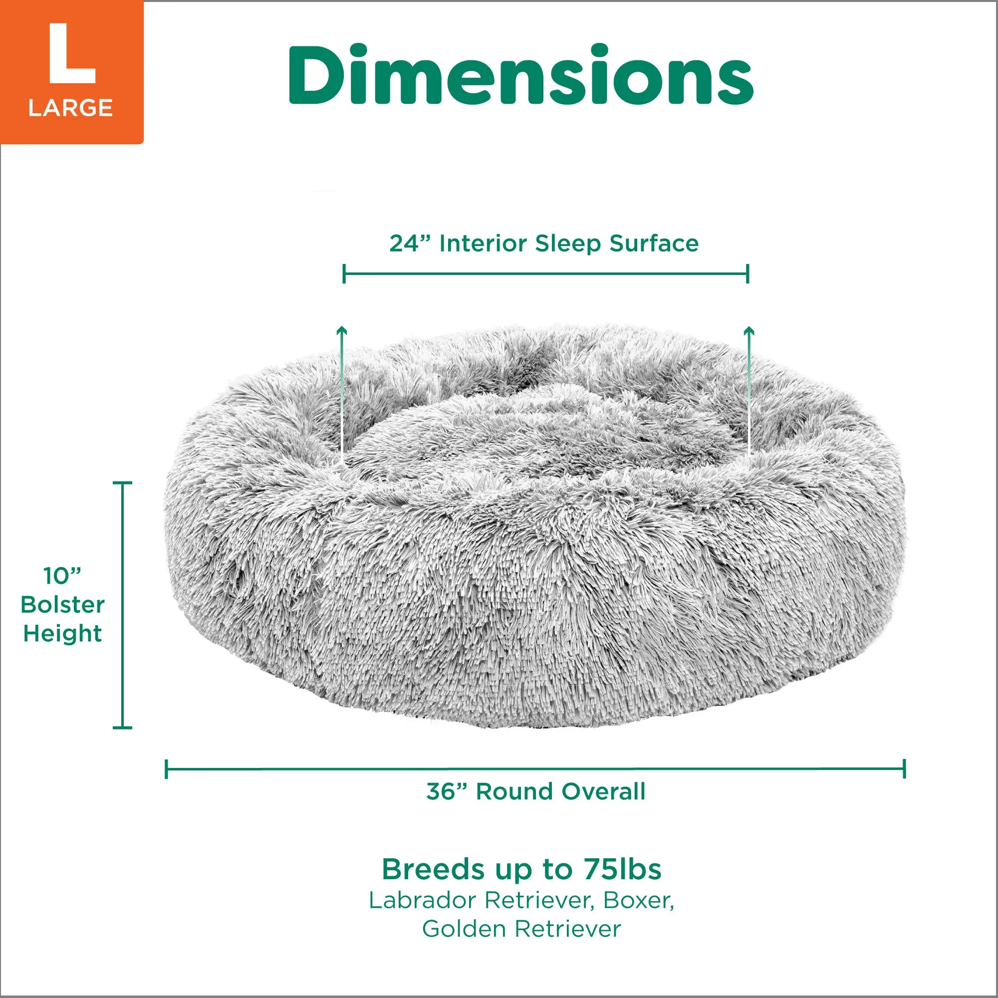 Calming Cuddler Long Fur Donut Dog Bed