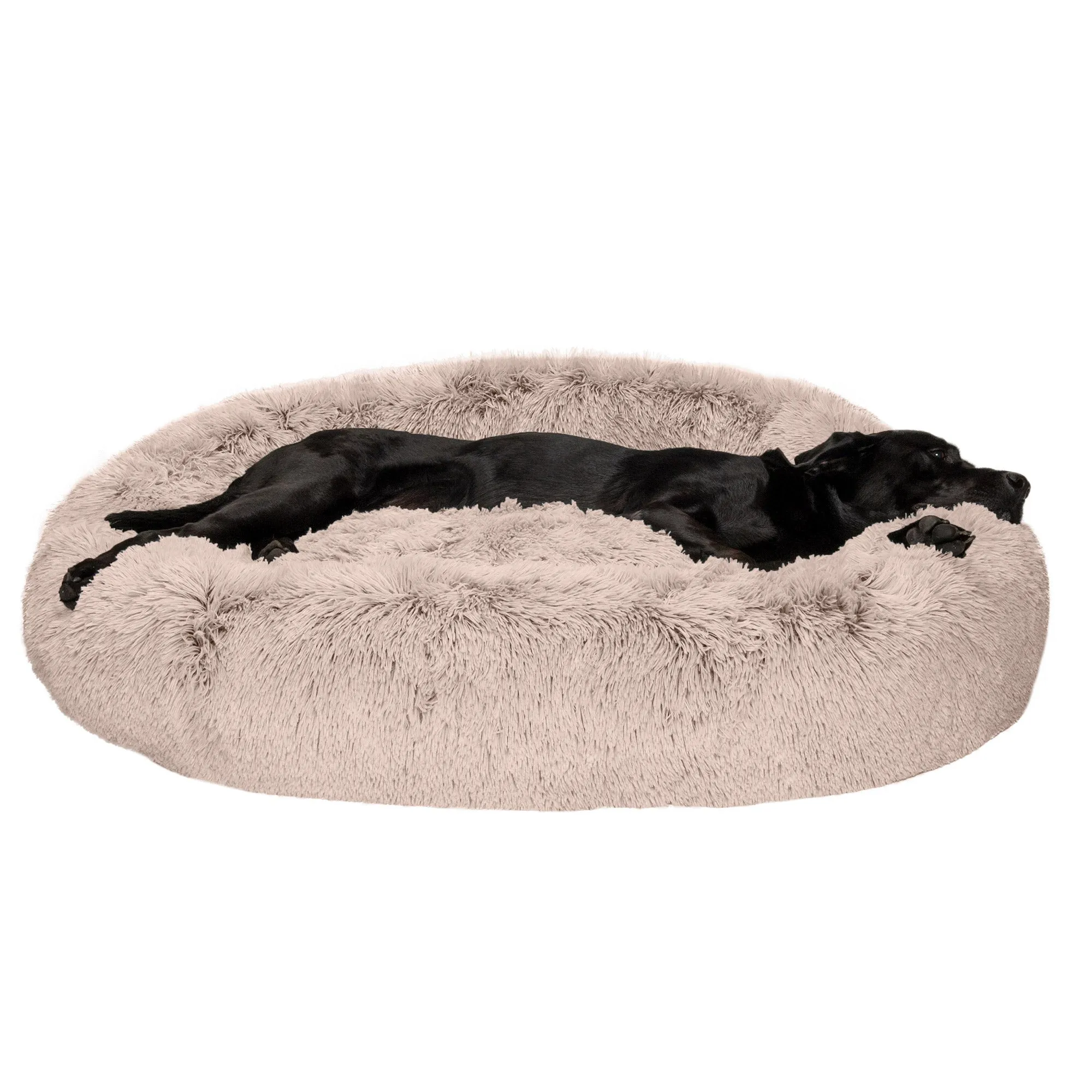 Calming Cuddler Long Fur Donut Dog Bed