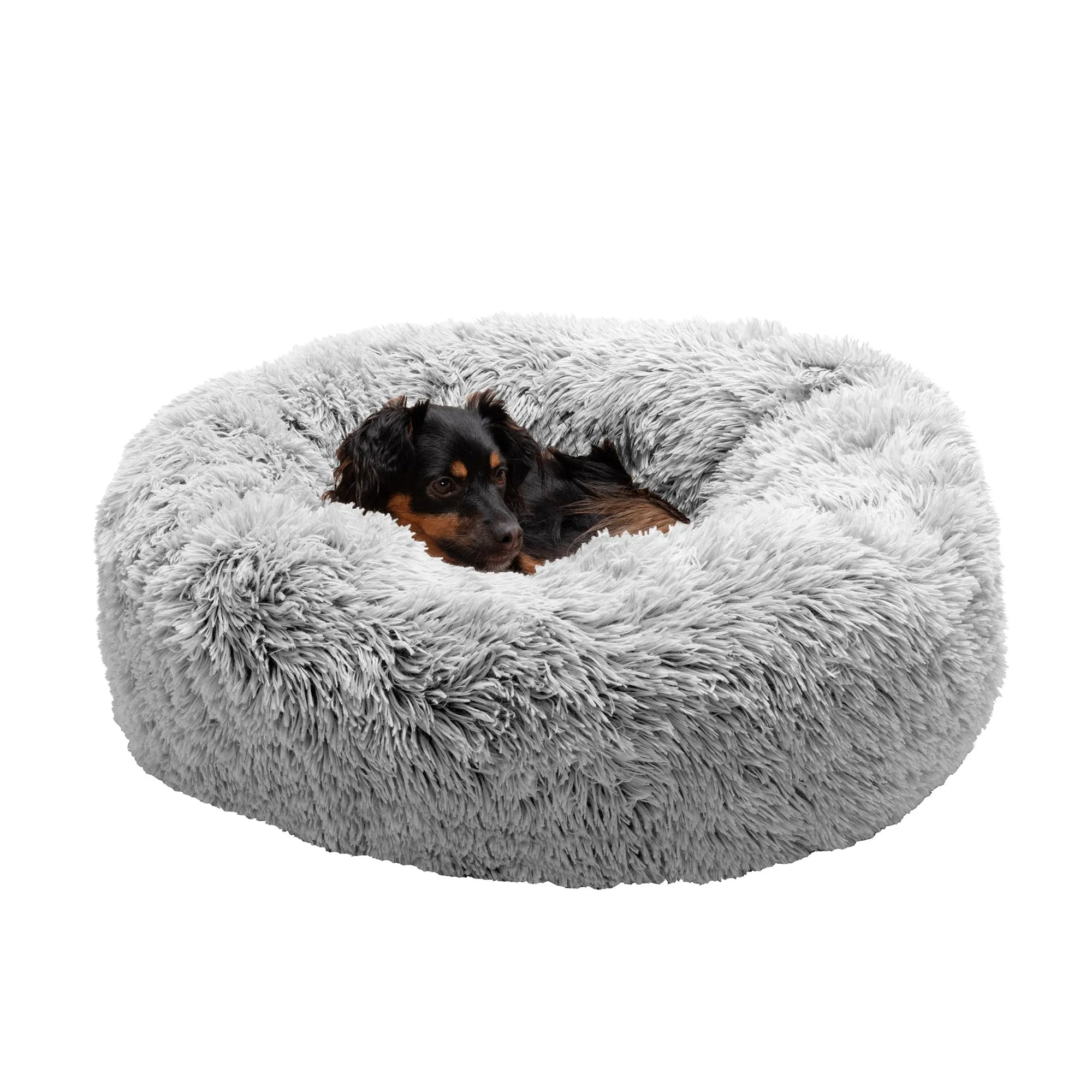 Calming Cuddler Long Fur Donut Dog Bed